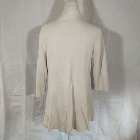Eileen Fisher Silk Cotton Cardigan Sweater Size Medium Open Front 3/4 Sleeve - Picture 7 of 12